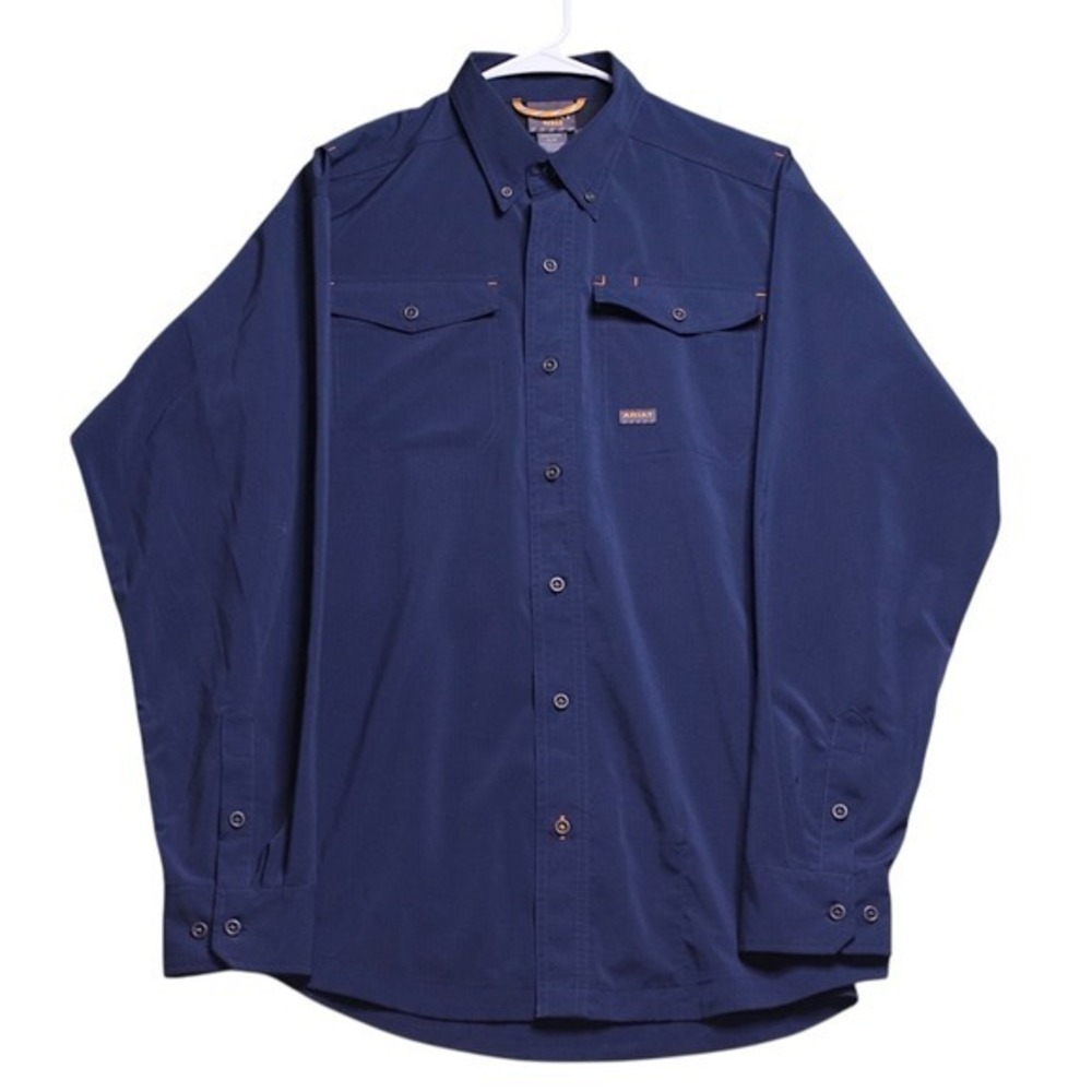 Ariat‎ Rebar VentTEK Work Shirt Long Sleeve Button Up Blue Small